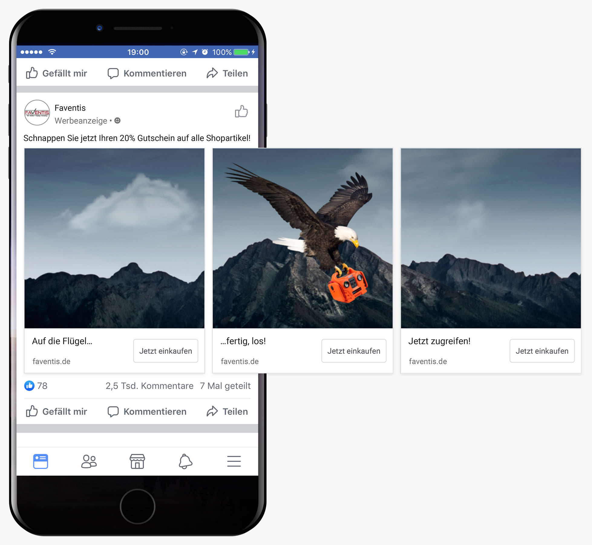 Case Studies modernes online E-Mail Kampagne Auf die Flügel fertig los Anzeige für alle Plattformen