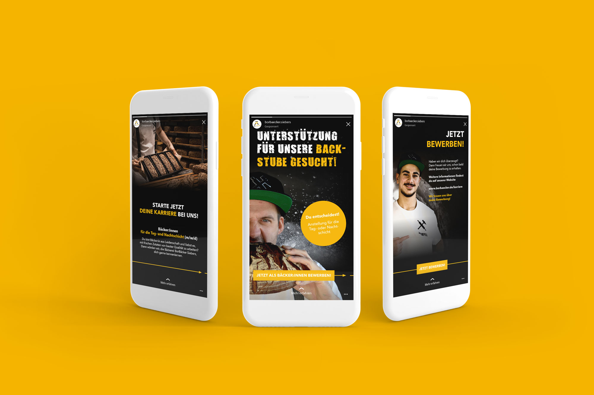 Case Studies klassisch kreativ Mitarbeiterkampagne Borbäcker Siebers Instagram